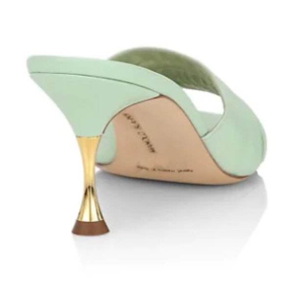 Manolo Blahnik Picoux 70 Leather Sandals - Picture 2 of 5